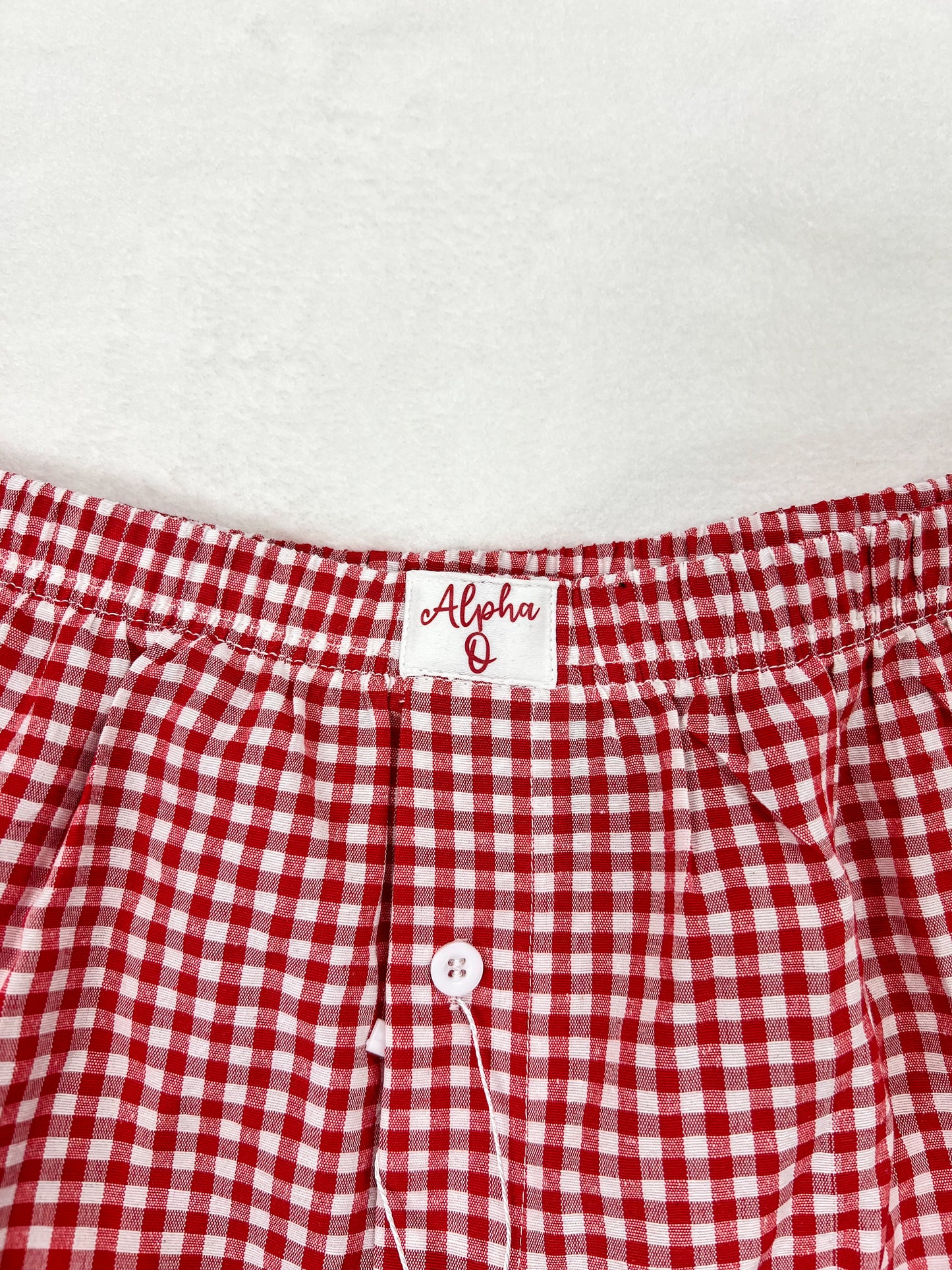 Gingham Shorts w/ Decal