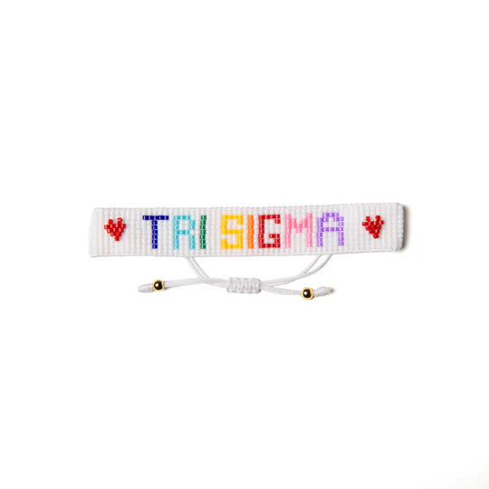 Sorority Heart Bead Bracelet