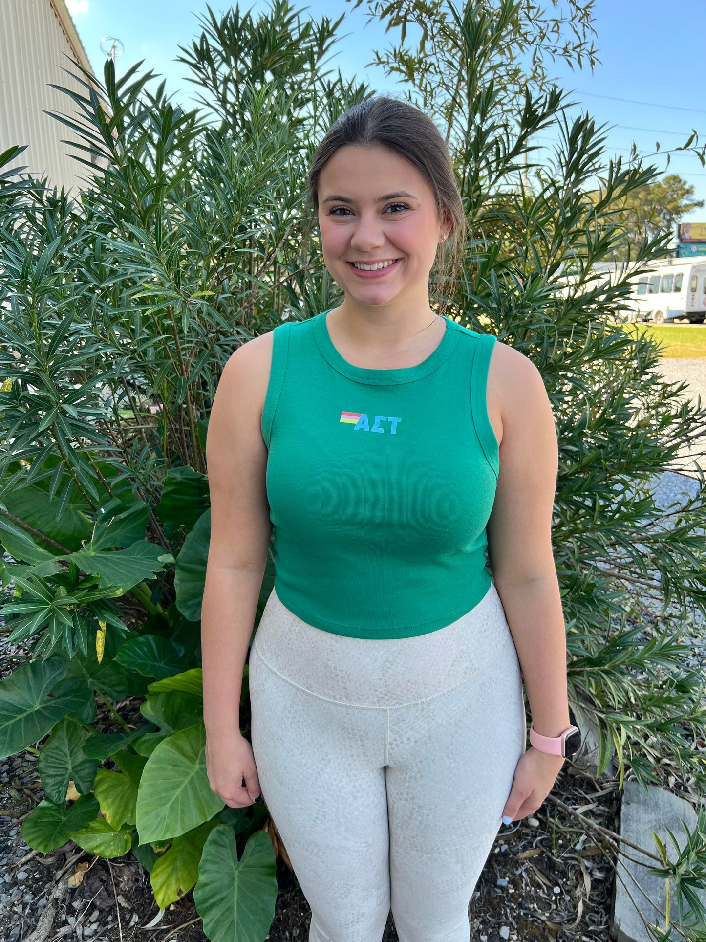Green Sorority Crop Top
