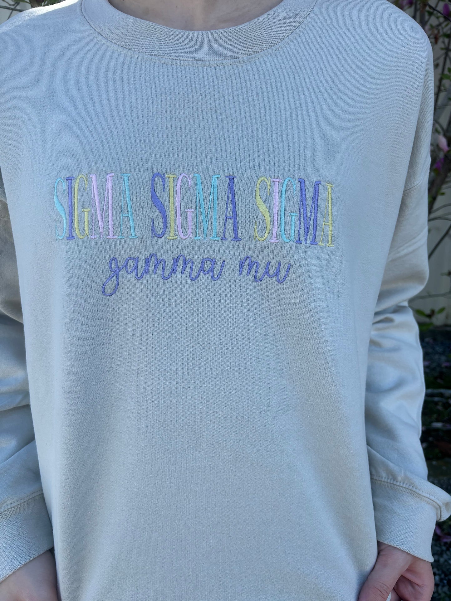 Sorority Multi Color Embroidery Sweatshirt