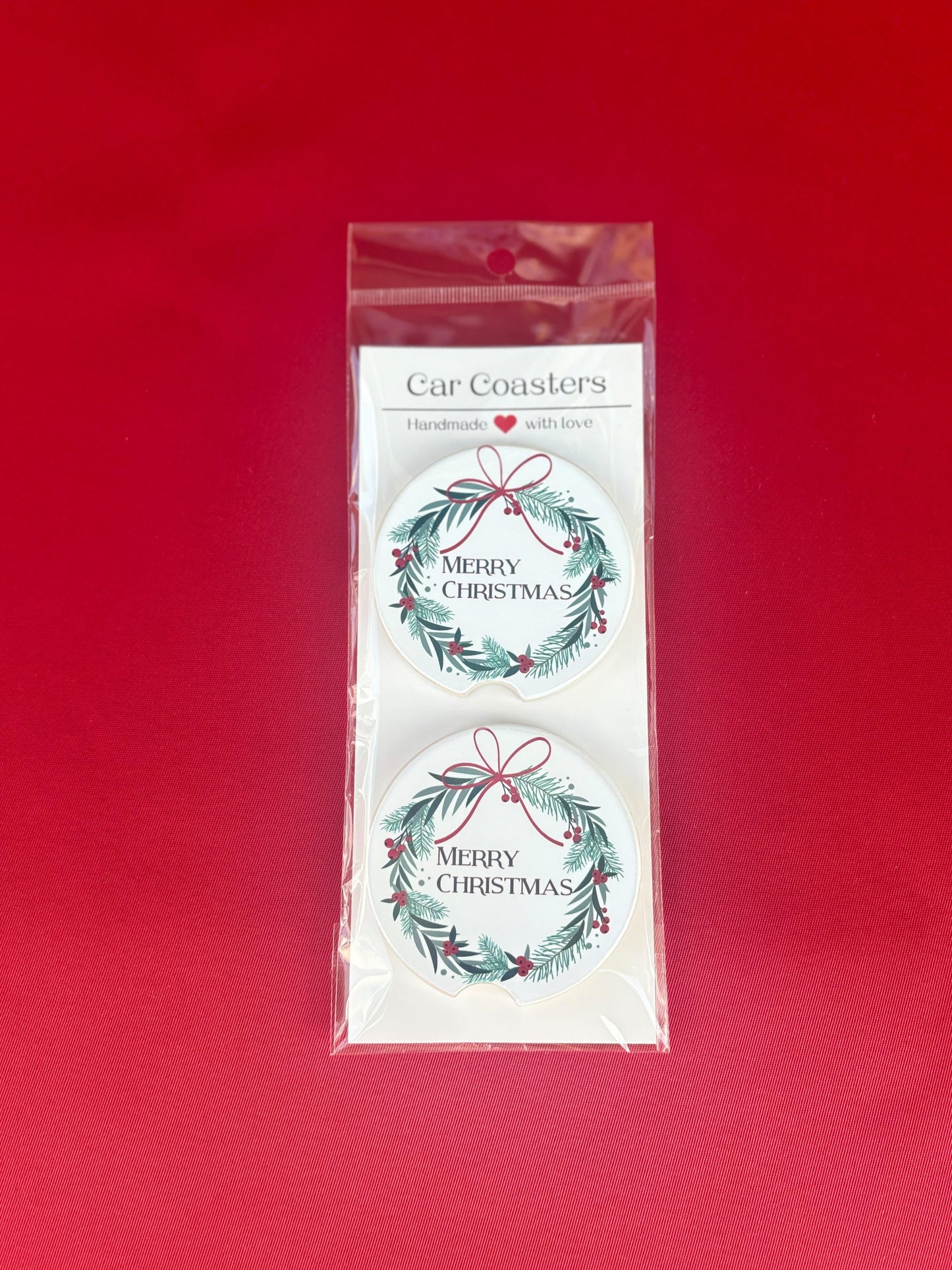 Christmas Wreath Car Coaster
