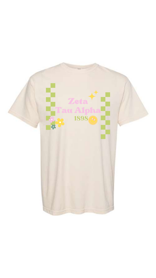 Zeta Tau Alpha Checkered T-shirt