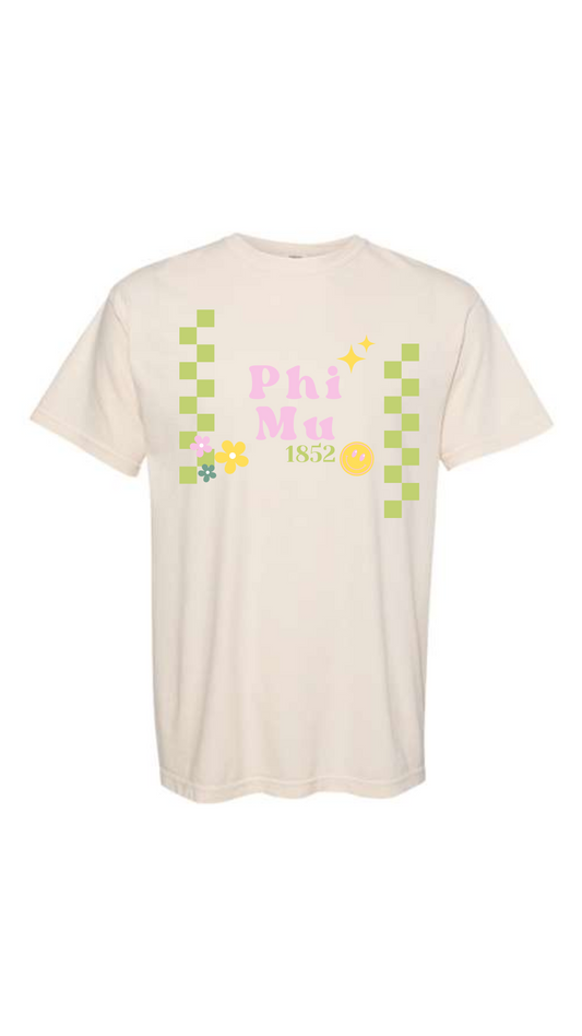 Phi Mu Checkered T-shirt