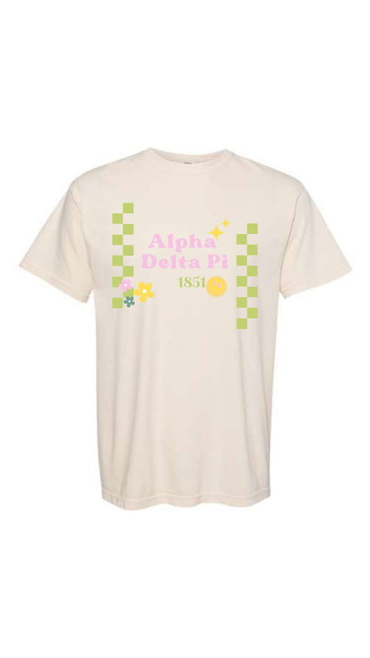 Alpha Delta Pi Checkered T-shirt