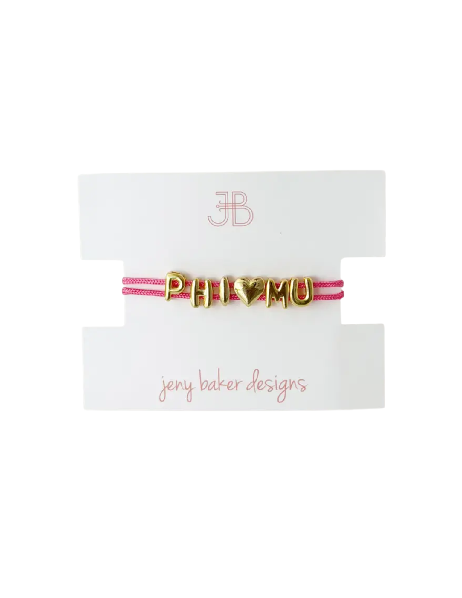 Phi Mu cord bracelet