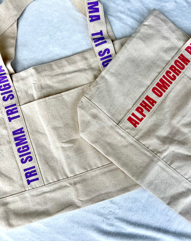 Large Canvas Sorority Tote