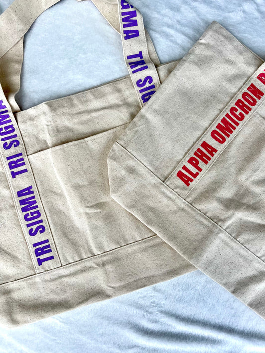 Large Canvas Sorority Tote
