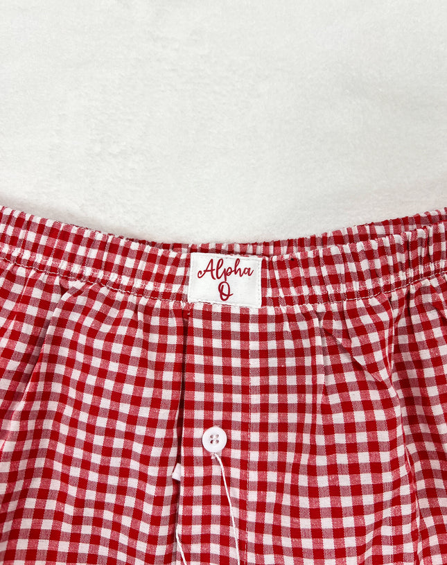 Gingham Shorts w/ Decal
