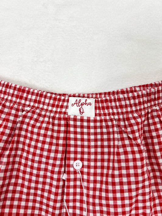 Gingham Shorts w/ Decal