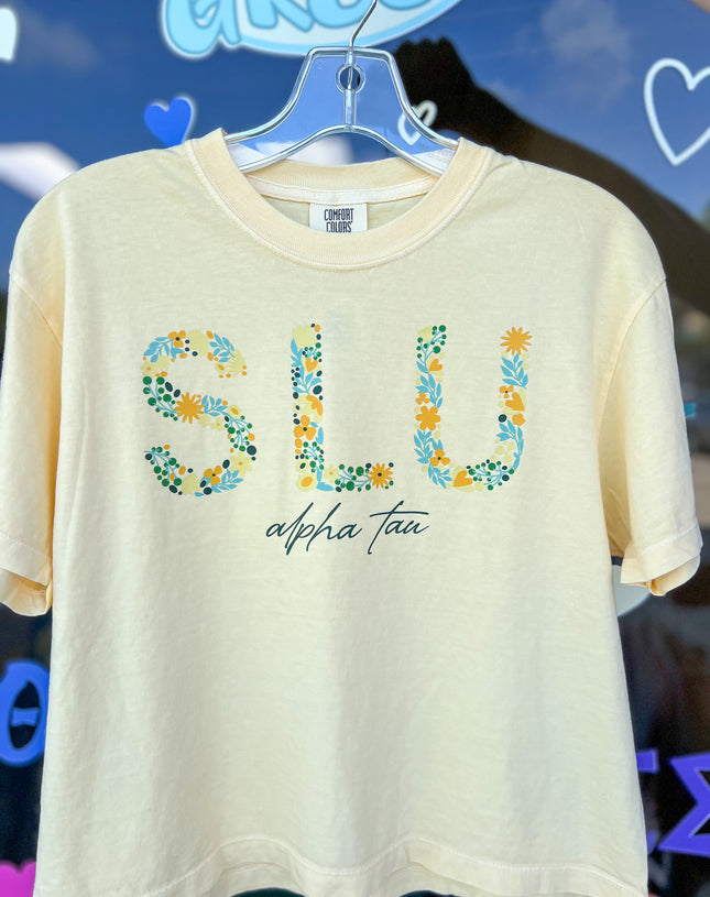 SLU Floral Sorority Crop