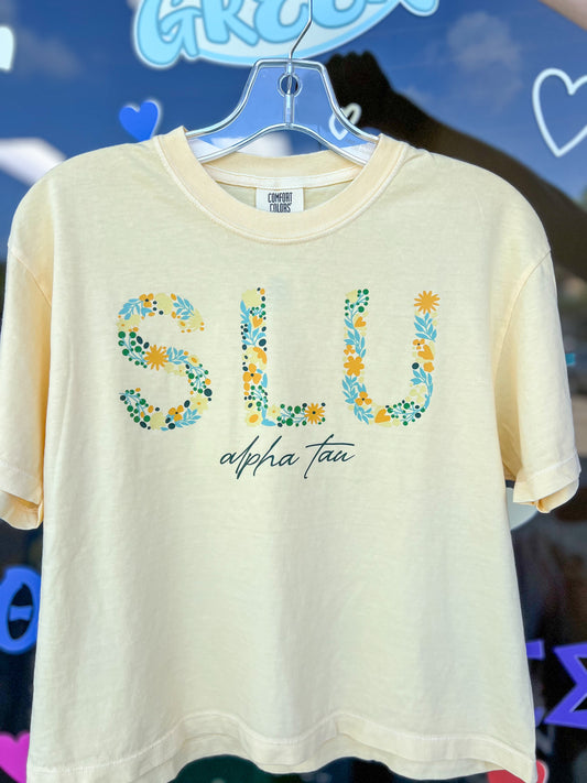 SLU Floral Sorority Crop