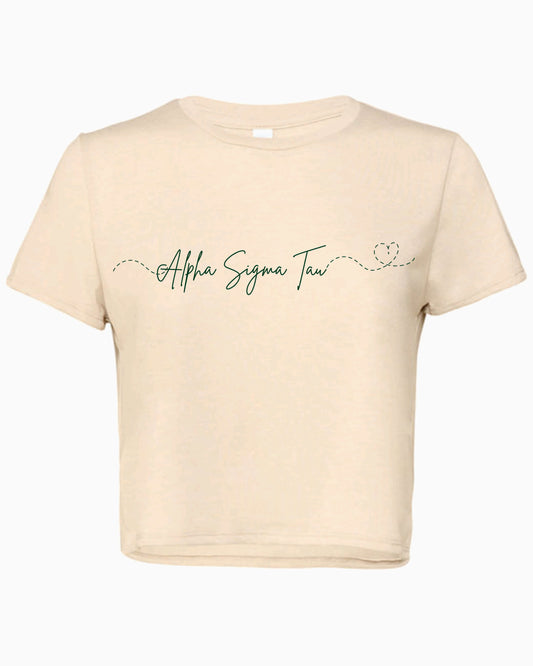 Alpha Sigma Tau Invisible String Cropped Tee