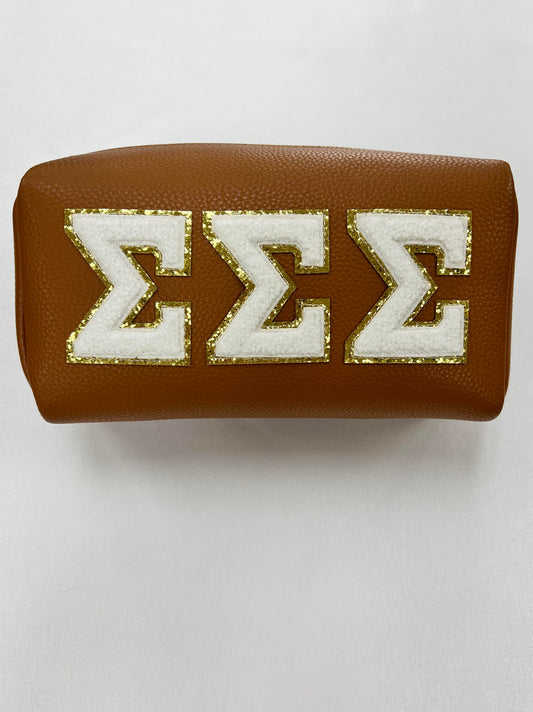 Chenille Patch Leather Bag