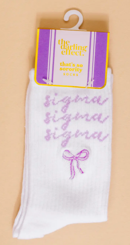 Embroidered Bow Socks