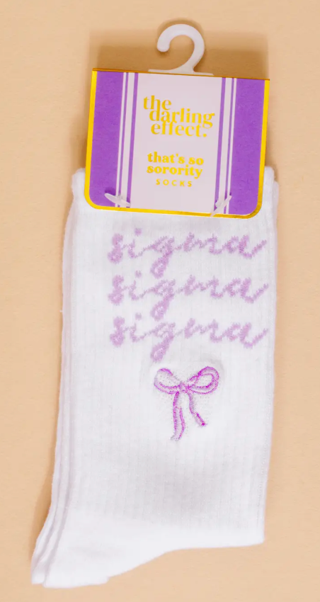 Embroidered Bow Socks