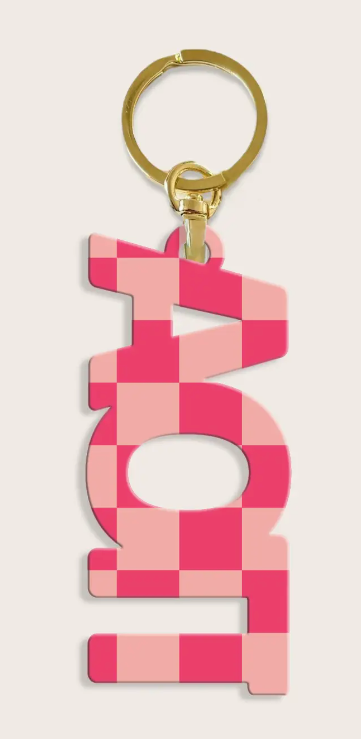 Acrylic Gingham Keychain