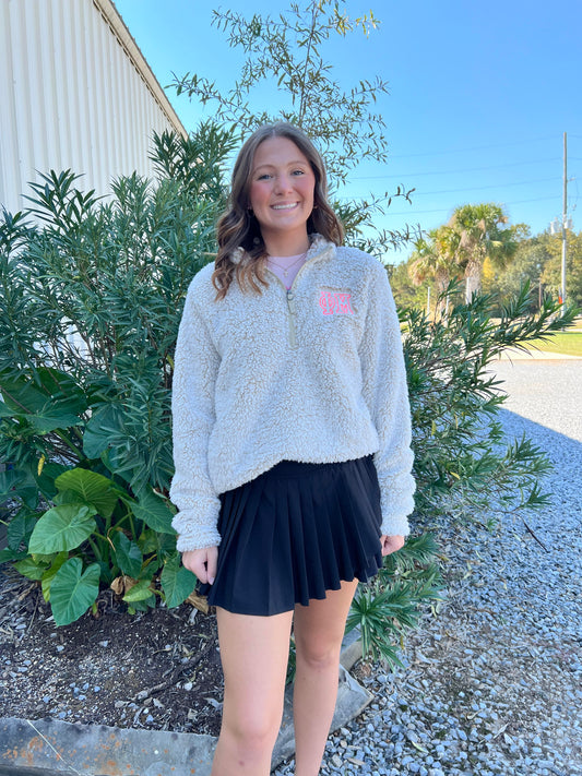 Sorority Embroidered Sherpa Quarter Zip