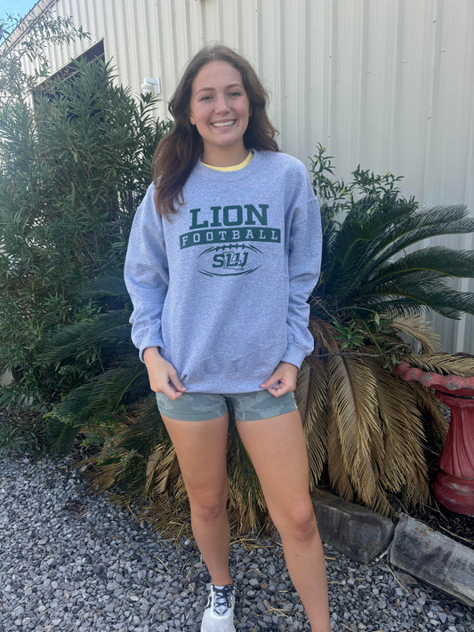 Lions Football Sweatshirt- Green Print
