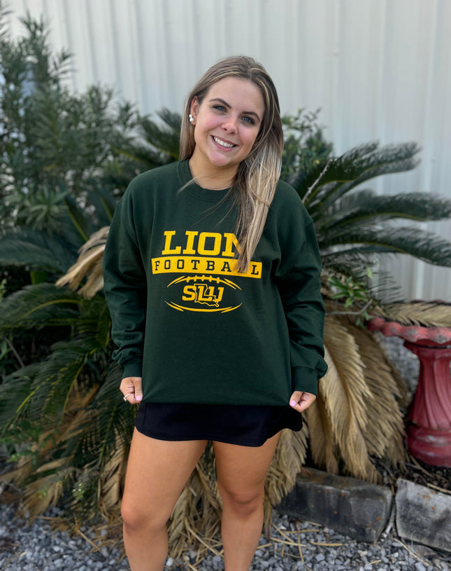 Lions Football Sweatshirt- Yellow Print