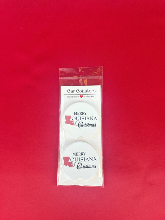 Louisiana Christmas Car Coaster