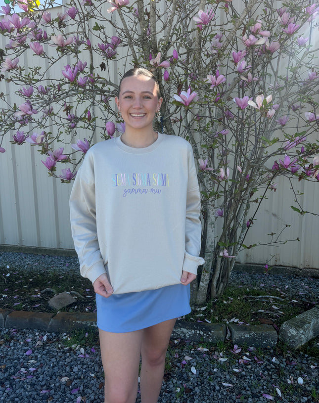 Sorority Multi Color Embroidery Sweatshirt