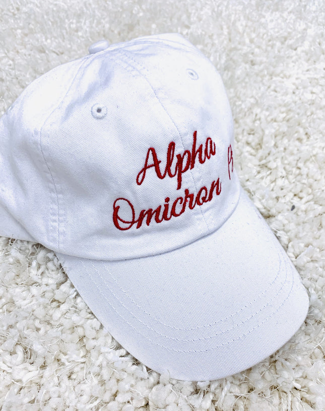 Script Embroidered Sorority Hats