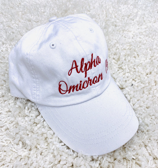 Script Embroidered Sorority Hats